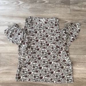 Cold shoulder floral blouse